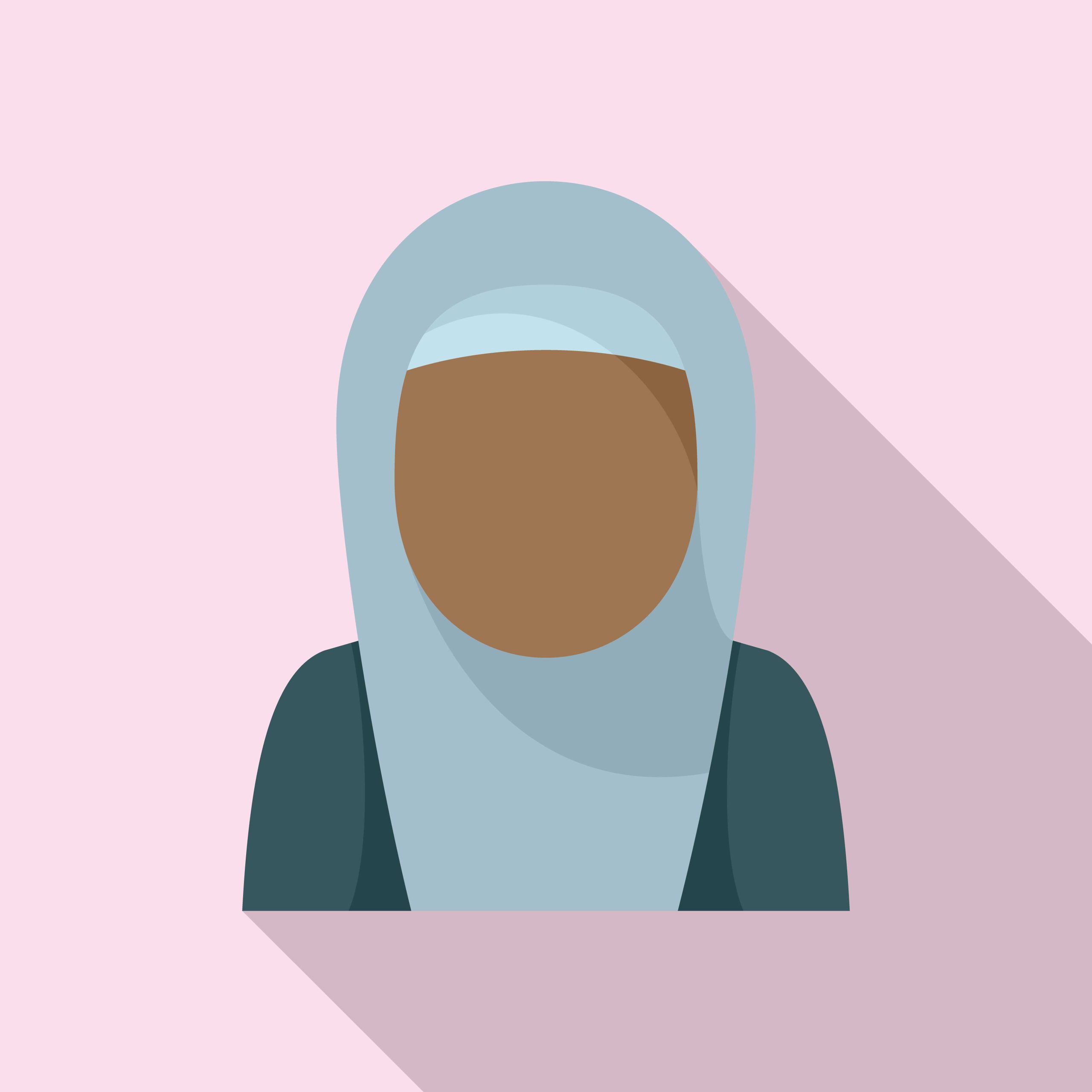 immigrant woman icon, flat style